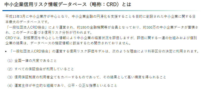 中小企業信用リスク情報データベースの説明